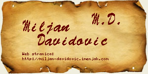 Miljan Davidović vizit kartica
